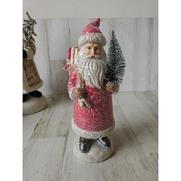 Shabby chic Santa tree presents Xmas decor glitter unique - Picture 1 of 9